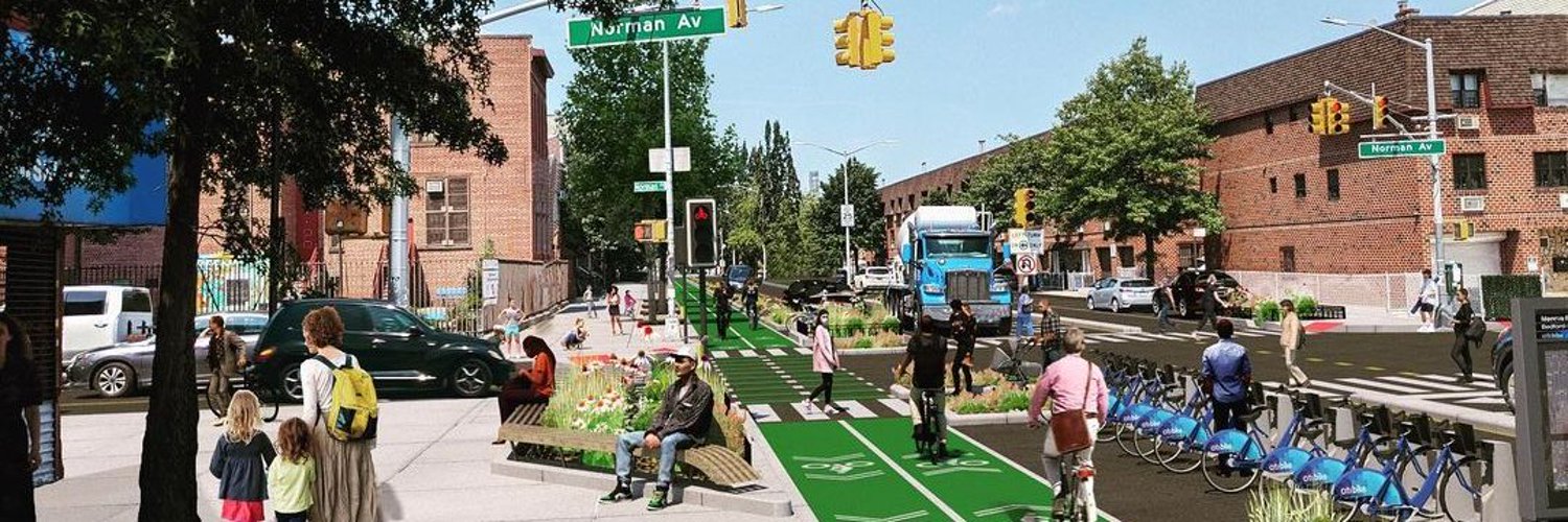 Rendering of McGuinness with two way bike lane